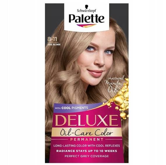 Schwarzkopf Palette Deluxe Oil-Care Color farba do włosów trwale koloryzująca z mikroolejkami 8-11 Chłodny Blond