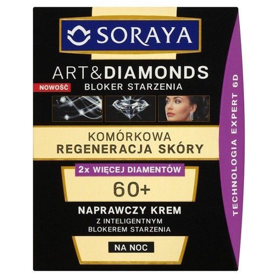 Soraya Art&Diamonds Komórkowa Regeneracja Skóry 60+ Naprawczy krem na noc 50ml