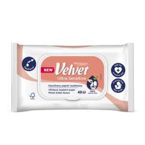 VELVET Nawilżany papier toaletowy 2w1 ULTRA SENSITIVE, 48 sztuk