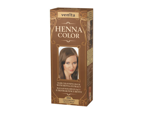 VENITA Henna Color balsam koloryzujący z ekstraktem z henny 114 Złoty Brąz \ Gold Bown   75ml