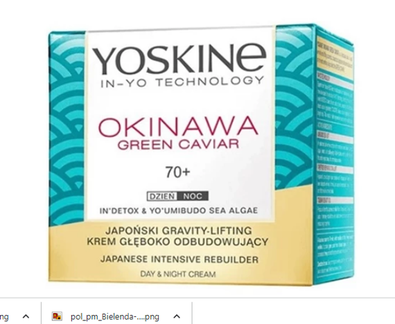 Yoskine Okinawa Green Cavior krem do twarzy zielonym kawiorem 70+ 50  ml