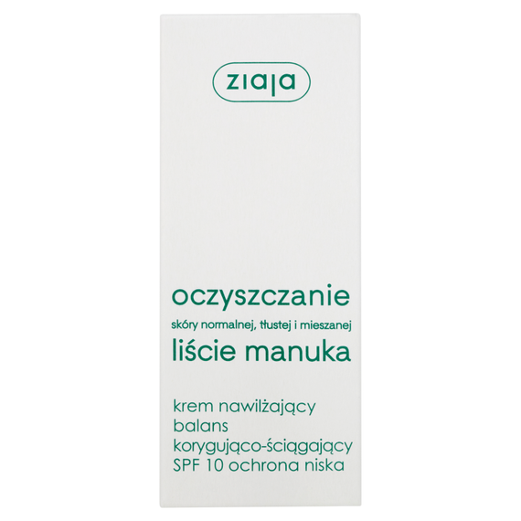 Ziaja Oczyszczanie Liście manuka Krem nawilżający balans korygująco-ściągający SPF 10 50 ml