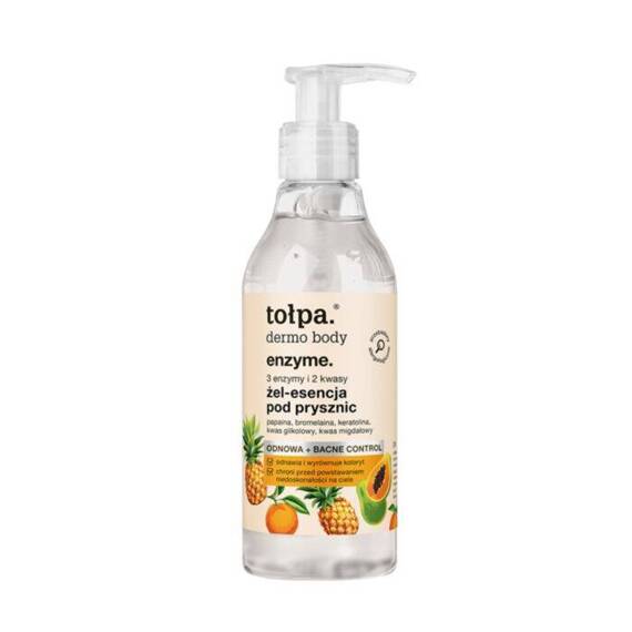 tołpa dermo body enzyme. żel-esencja pod prysznic, 3 enzymy i 2 kwasy, 195 ml